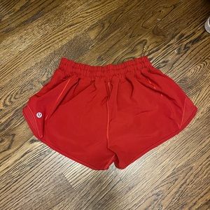 Lululemon hotty hot shorts, color red, length 2.5"